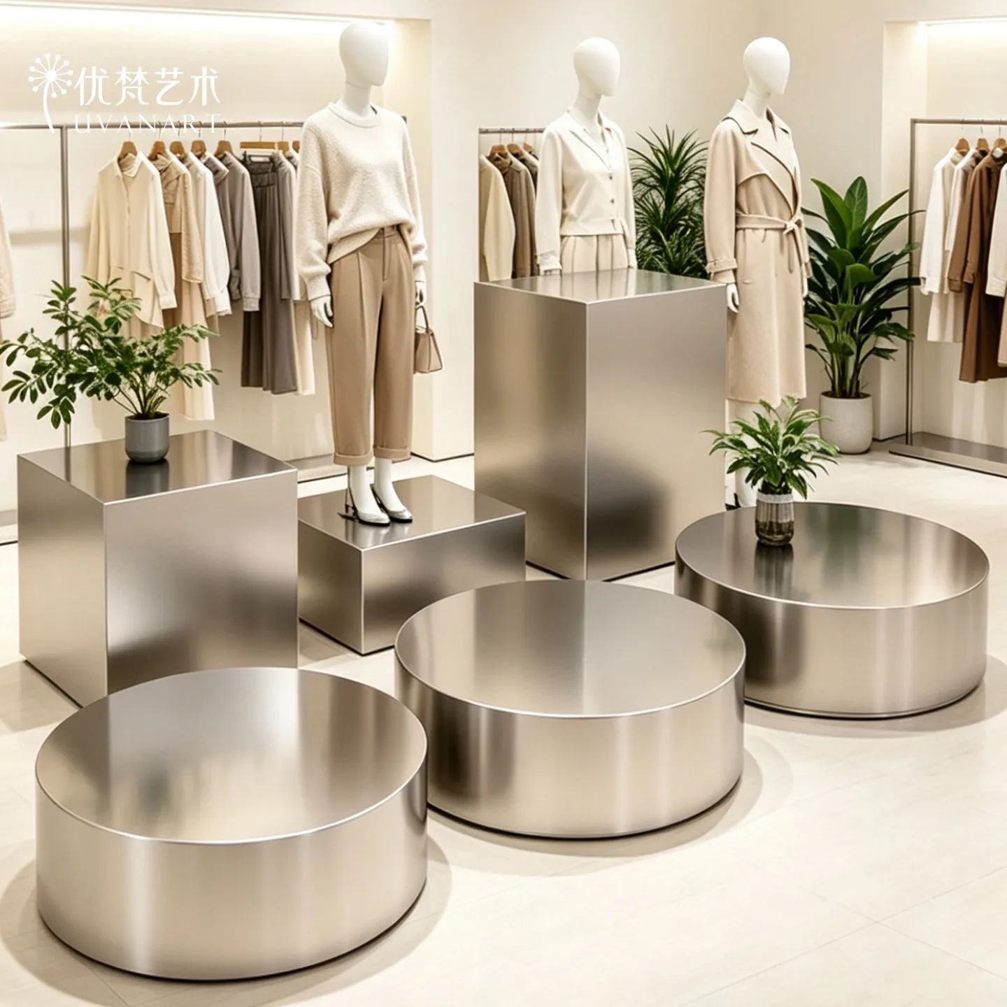 Ornament Large floor-to-ceiling clothing store window display decoration display stand