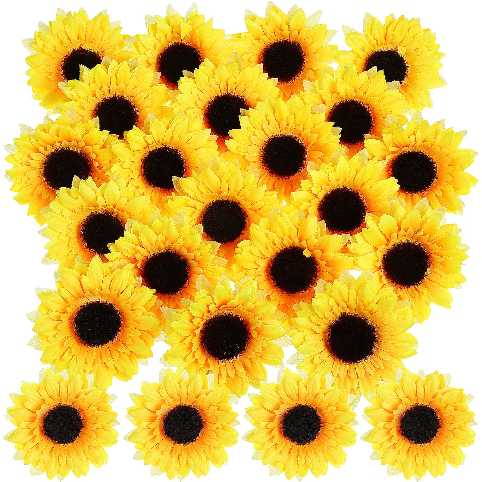 

20Pcs Vibrant Plastic Sunflower Heads for DIY Wreaths Wedding Decorations Home Indoor Outdoor Use Artificial Sunflowers Outdoor