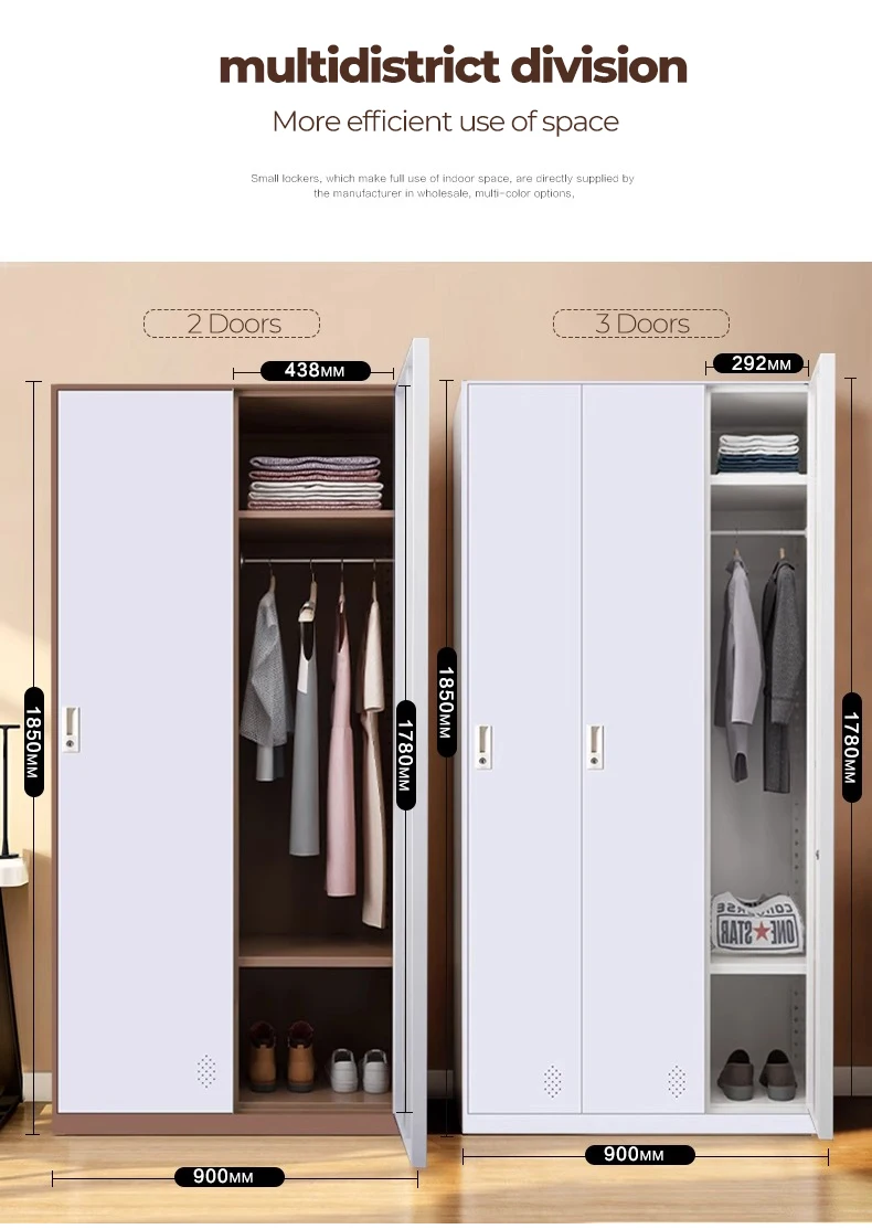 Modern Design Metal Steel School Office Wardrobe High Visibility File Filling Cabinet For Bedroom Closet Clothes Storage Locker