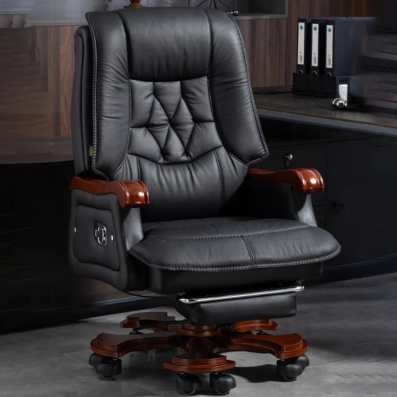 Massage Luxury Leather Office Chair Study Swivel Computer Armchair Office Chair Comfy Sillas De Escritorio Salon Furniture