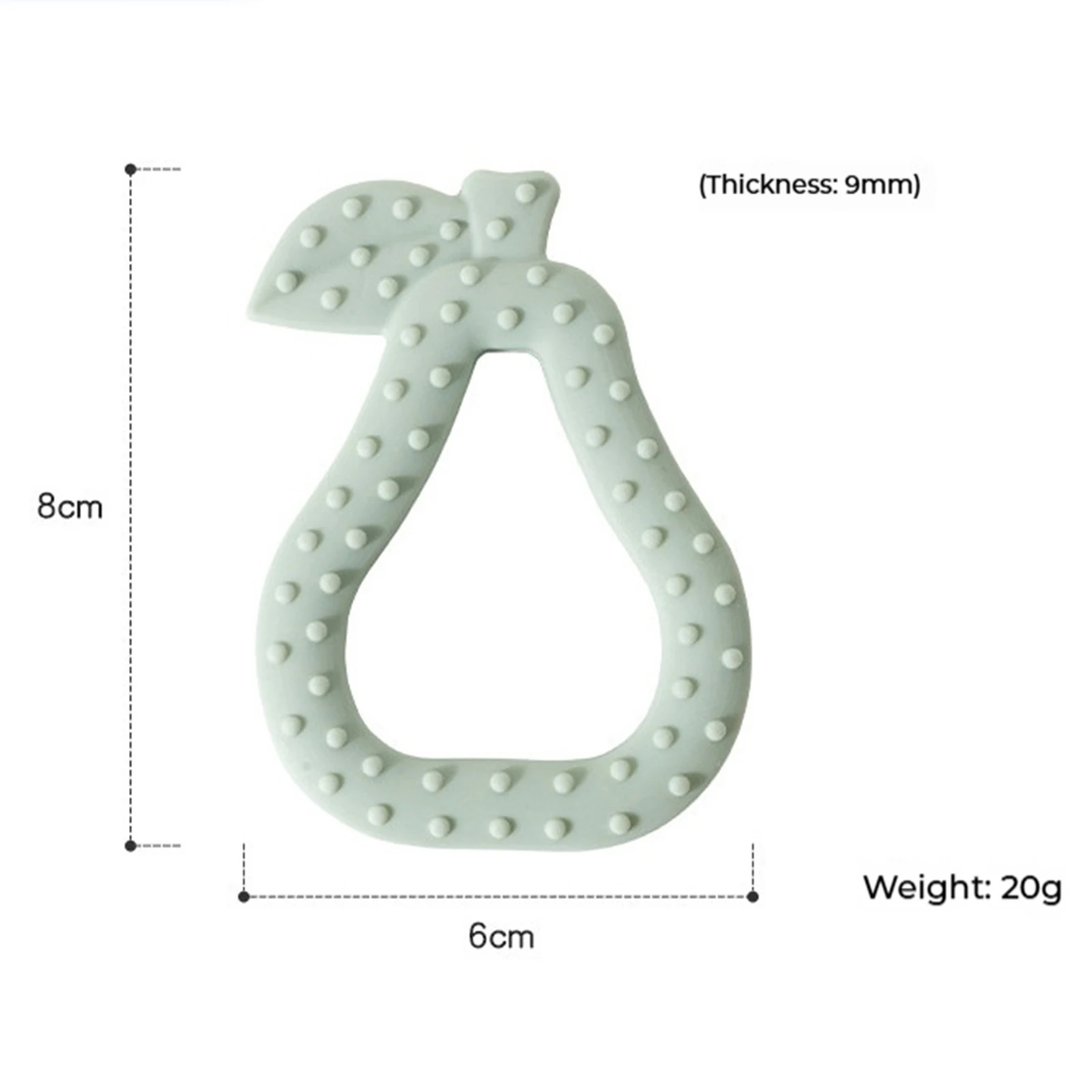 erduo Pear Baby Silicone Teether Sensory Anxiety Chew Bite Teething Toys Newborn 0-6 and 12 Months Accessory