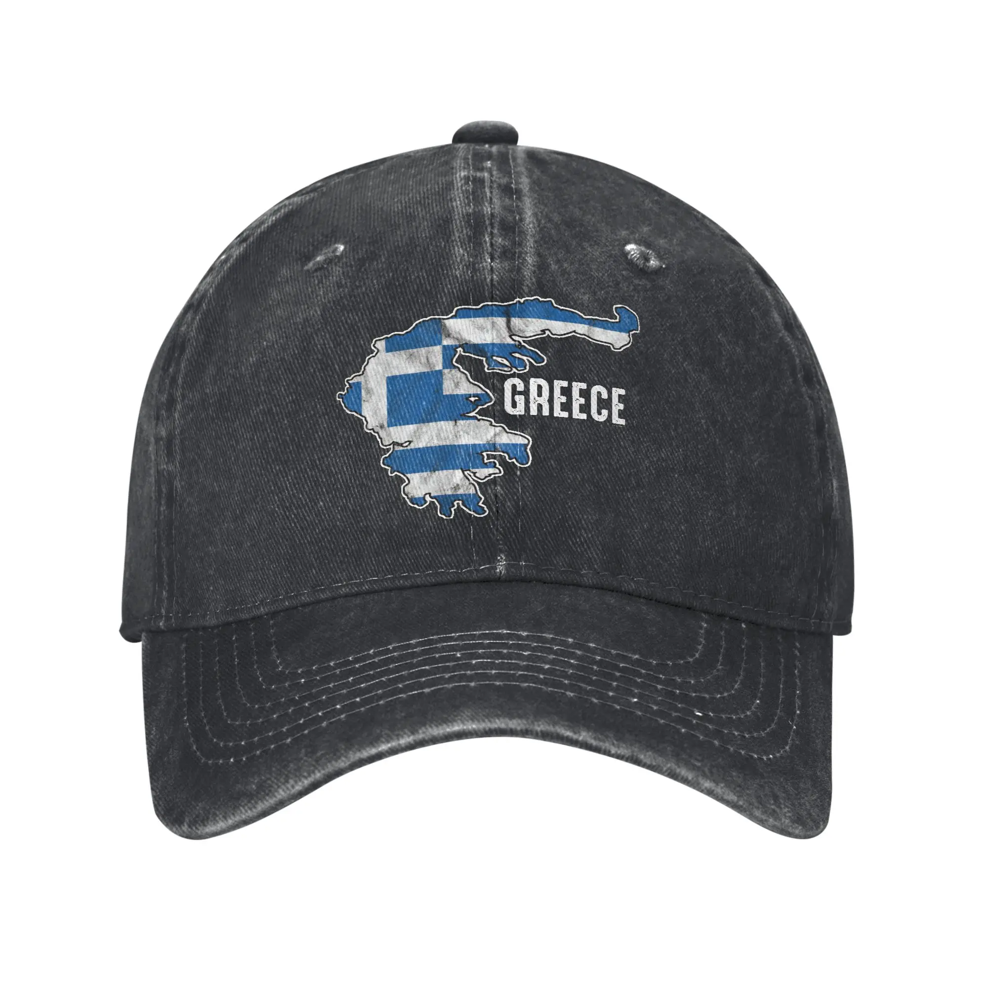 Gorra De Béisbol Con Mapa De Grecia Y Sol, Estilo Urbano, Unisex, Para Hombre, Lavada, Tipo Camionero, Transpirable, Personaliza