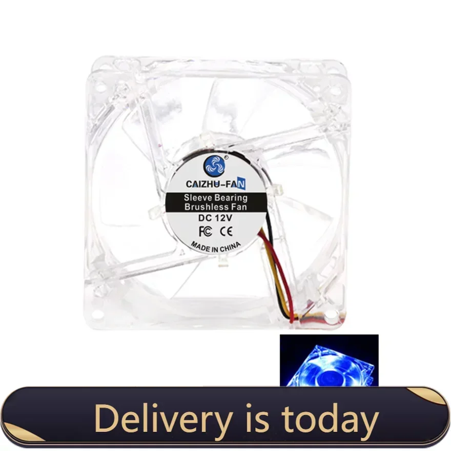 pa Blue Led DC12V 80MM 8025 80*80*25MM 8*8*2.5CM PC Case Fan Cooling Fan  2PIN 3PIN 4D