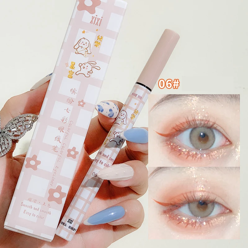 液体アイライナーペン速乾性長期的な白紫黒茶色ピンク色非汚れ防水アイライナーペンシルアイメイク