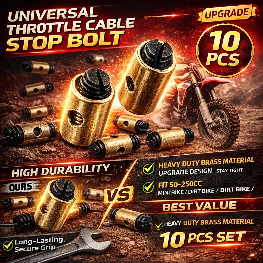 

10Pcs Off-road Motorcycle Accessories Throttle Cable Stop Bolt Cable Stop Bolt Pin For 50CC-250CC BT200X Mini-bike
