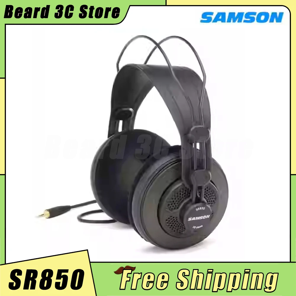 SAMSON SR850 Wired Headphone Professional Recording Semi-Closed Headset Head-Mounted Monitor Headphones For Phone Pc Mac Gifts