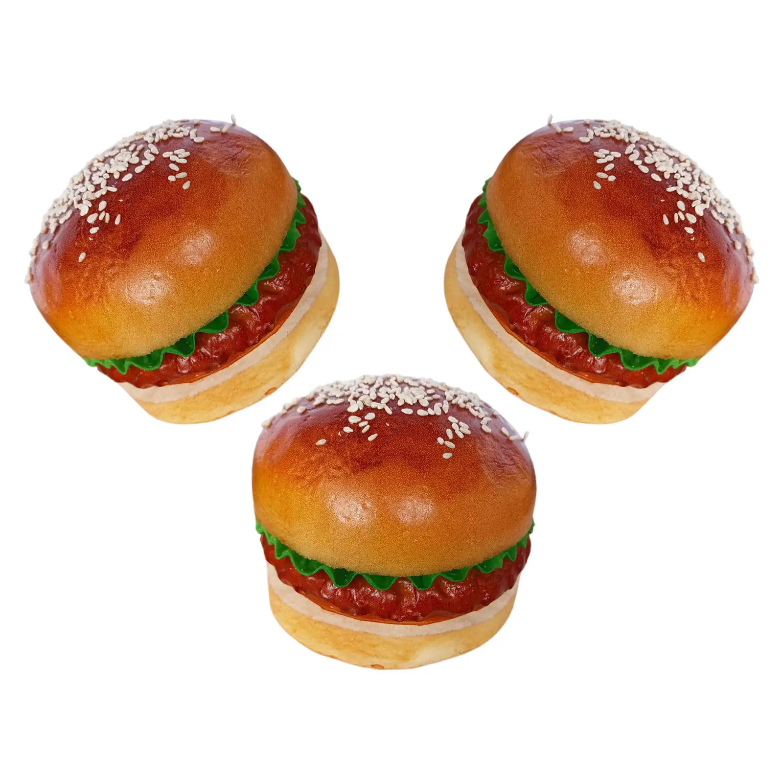 

3Pcs Realistic Artificial Hamburger Display Prop Fake Bread Food Photo Prop for Kitchen Party Decoration Photography