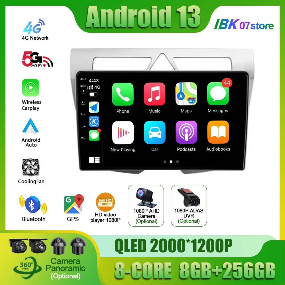 

Android 13 для Kia Morning Picanto 2007-2011 беспроводной Carplay Android автомобильный радиоприемник мультимедийная навигация 4G GPS 2 Din экран