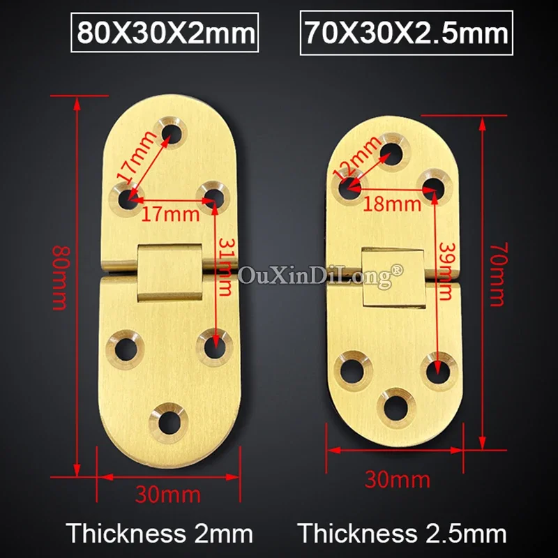 

HOT 4PCS Solid Brass Butler Tray Flip Hinges Dining Table Desktop Portable Flap Hinges 180° Folding Furniture Cabinet Door Hinge