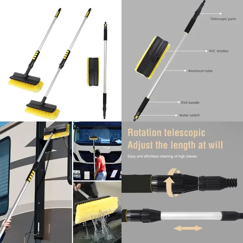 for Multifunctional Long Handle Water Flow Cleaning Brush with Soft Bristles  Efficient Washing and Scrubbing Tasks