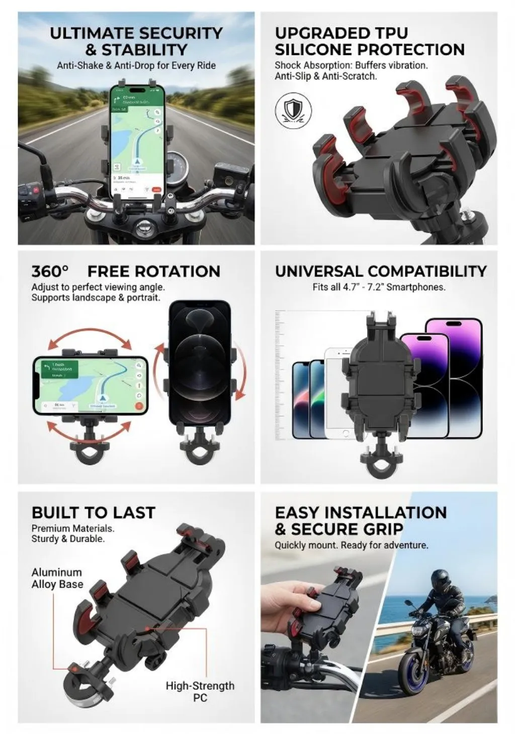 High-quality shock-absorbing motorcycle phone holder For Aprilia GPR250R APR250 rs660 RS125 RS250 RSV4 RS660 RS4 2023 2024 2025