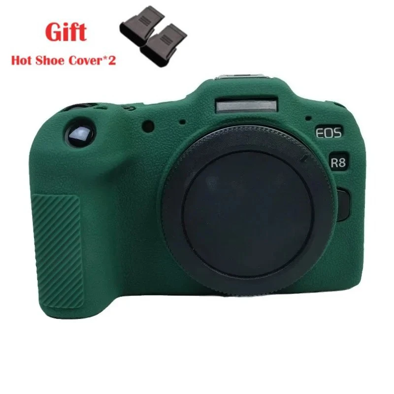 

For Canon EOS R8 Silicone Protective Sleeve Soft Rubber Shell Micro Single Camera Camera Bag R8 + 2PCS Free Hot Shoe Cover