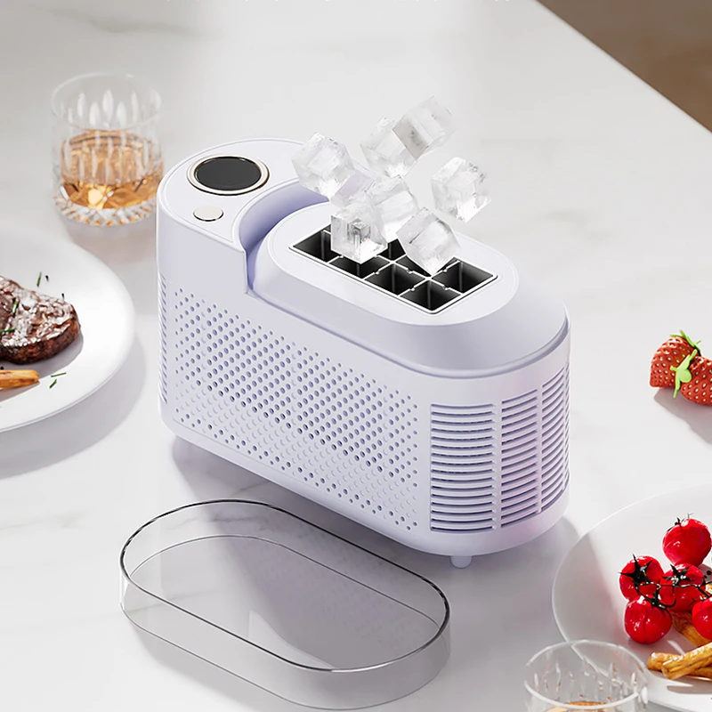 110V/220V Portable Small Ice Maker Mini Home Dormitory Office Camping 12V Car Cube Ice Automatic Ice Making Box Ice Machine
