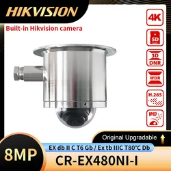 Câmera dome à prova de explosão 2mp/4mp/6mp/8mp 4k embutido hikvision câmera 304 suporte de aço inoxidável poe hik-conectar app ir 30m