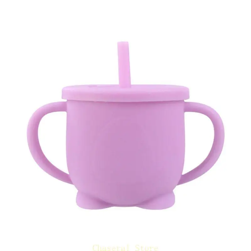 

E7ce baby footing count bottle madcler, обучение питье силиконовая чашка портативная двойная ручка для воды для водяной помощи