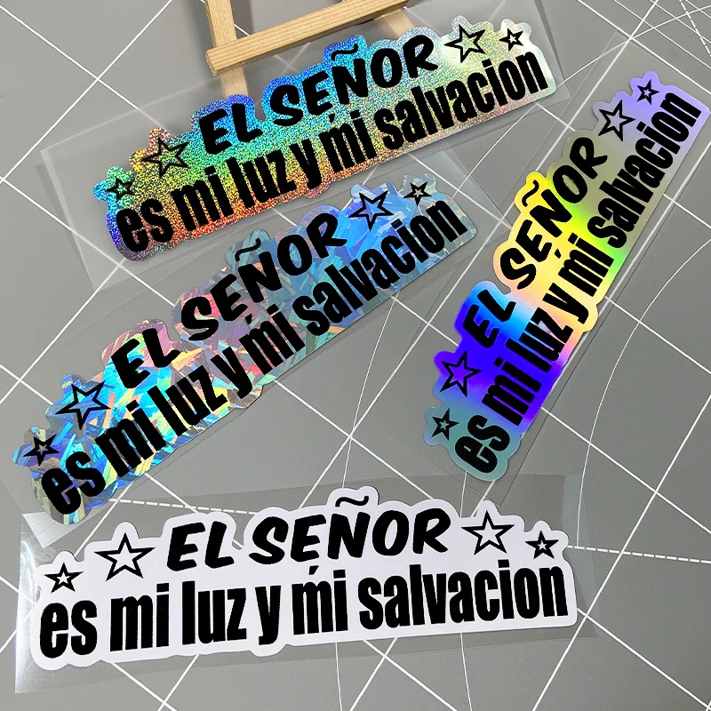 

EL SEN OR ES MI LUZ Y MI SALVACIO N Spanish Style Car Sticker, Waterproof DIY for Car Windows, Scooters, Universal Vinyl Decals