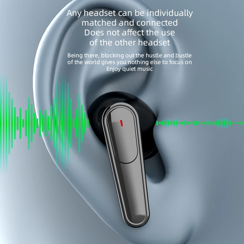 Wireless Bluetooth headphones, ANC and ENC noise-canceling headphones, LED digital display, smartphone stereo headphones view 5