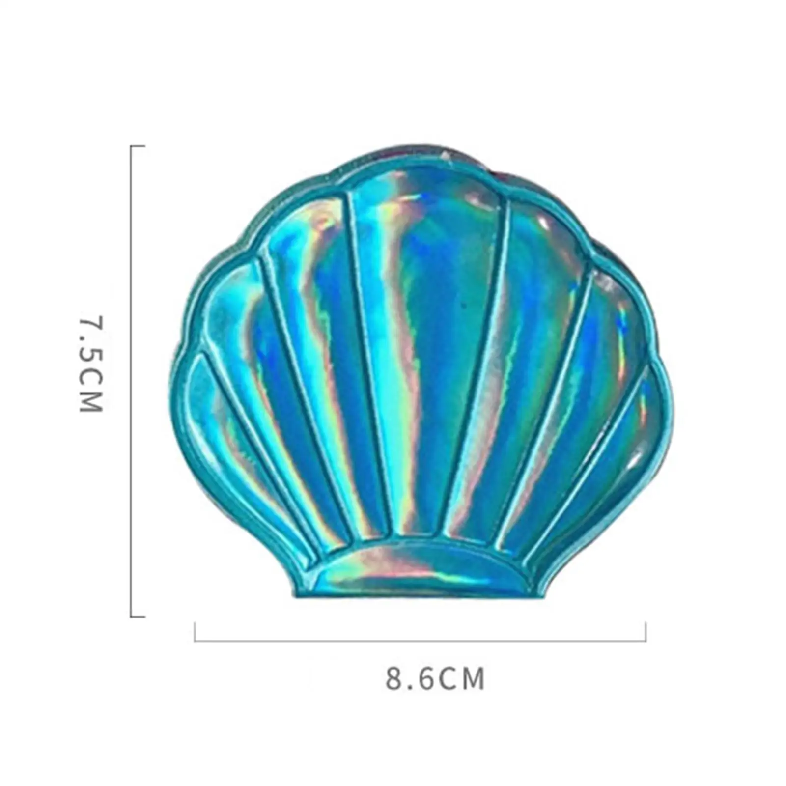 Draagbare make-upspiegel met 2 x 1x vergroting, schelpvorm, dubbelzijdig vak