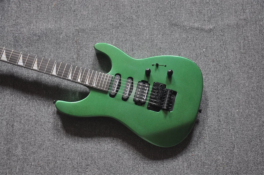 Green 6 Strings Electric Guitar With Rosewood Fretboard Black Hardware Customization Service