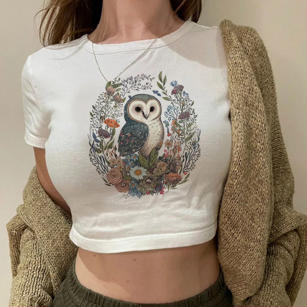 Goblincore streetwear  cyber y2k trashy crop top Woman 90s vintage Harajuku tee