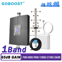 GOBOOST Single Band Signal Amplifier for 2G 3G 4G Moblie Network Repeater 700 800 2600 900 1800 2100 MHz Cellular Booster Kit