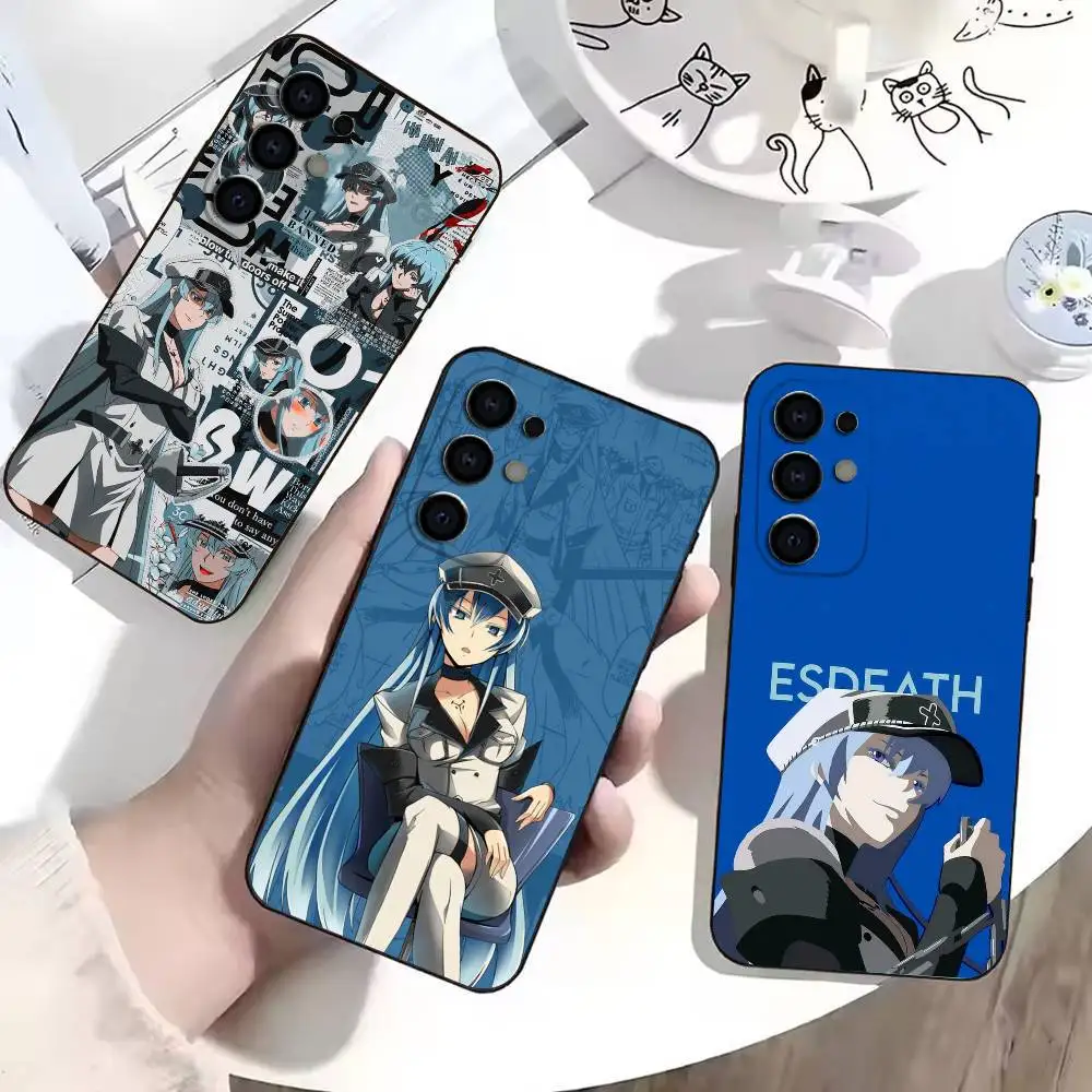 Anime merch Akame ga Kill Esdeath  Phone Case For Soft Black Case Samsung S24,S30,S21,S23,S22,S20,Ultra,S25,Plus
