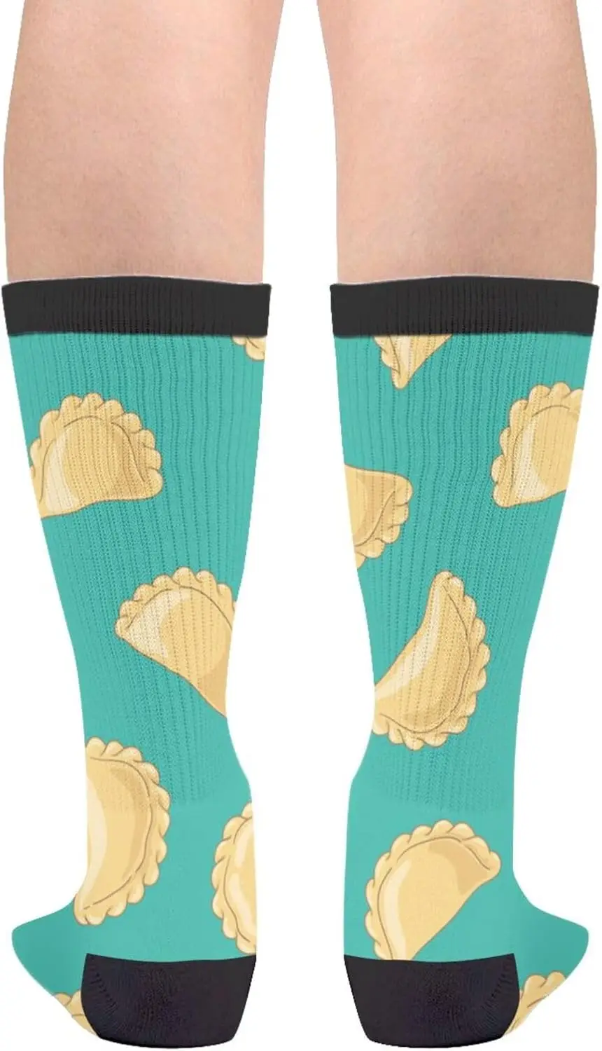 Pierogi Print Athletic Crew Socks for Men Women, 2 Pack Cushioned Performance Socks