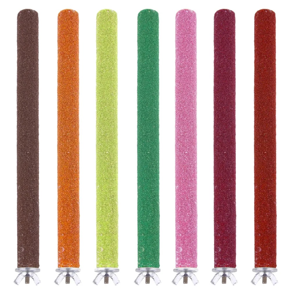 الببغاء طحن حامل مخالب الملونة الببغاء جثم محطة منصة متعددة الوظائف سبائك خشبية صديقة للبيئة قفص الملحقات #2