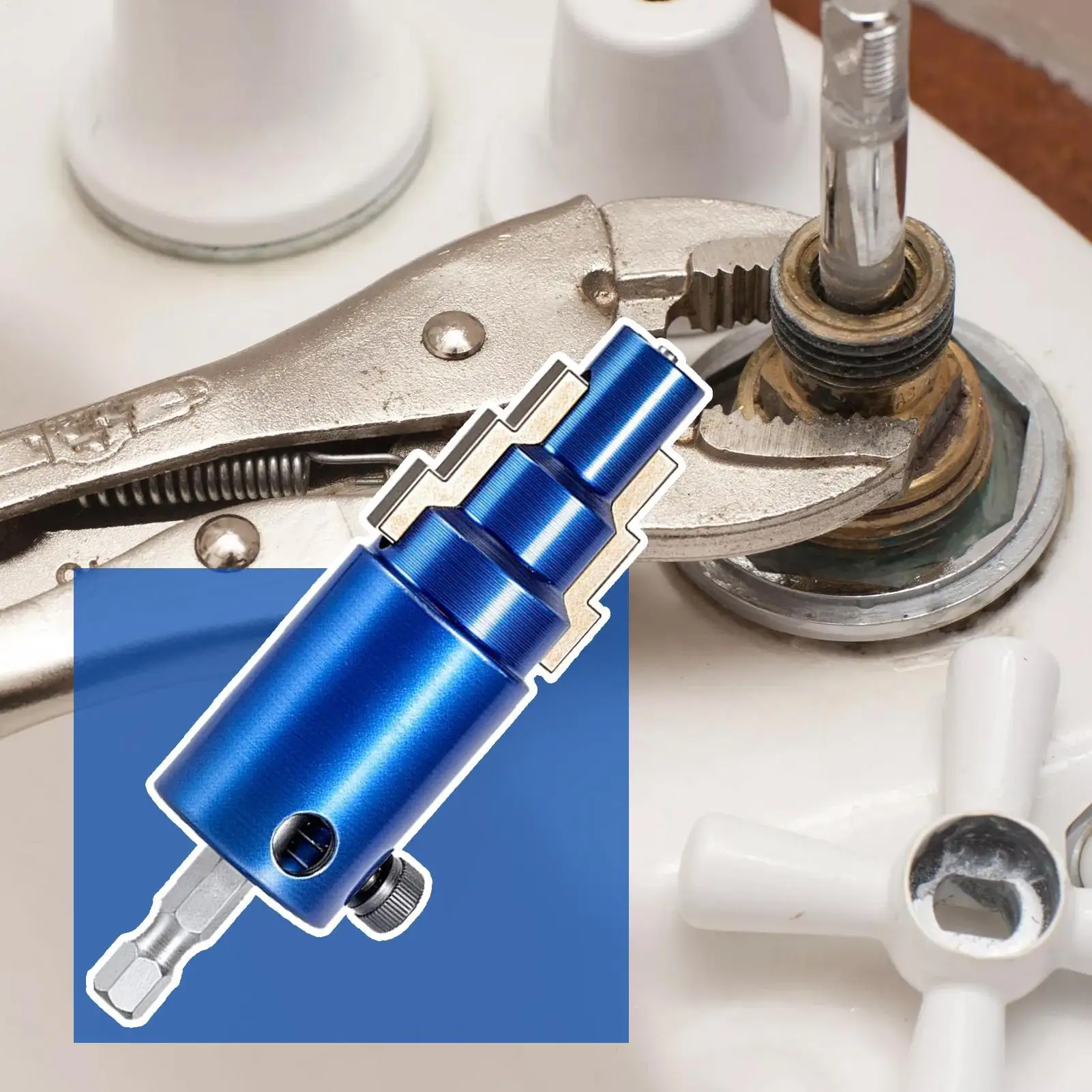 Pipe Nipple Extractor Broken Faucet Extractor Heavy Duty Changer Fit 1/2in 3/4in 1in Tube For Drain Shower Toilet Sink Sprinkler