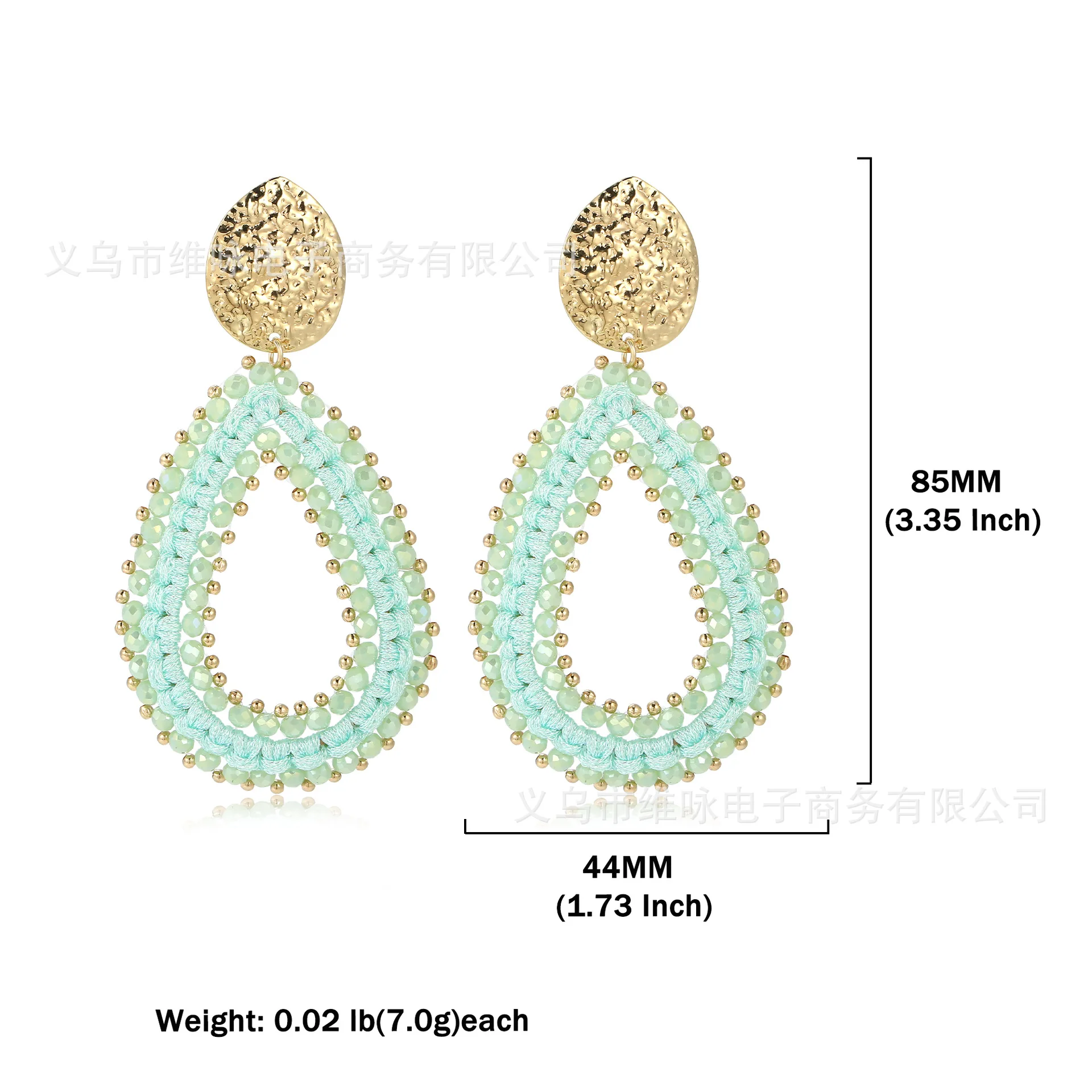 Colorful Water Drop Shape Drop Earrings For Women Beads Handmade Threading Crystal Big Long Earrings Jewelry Gift EA087