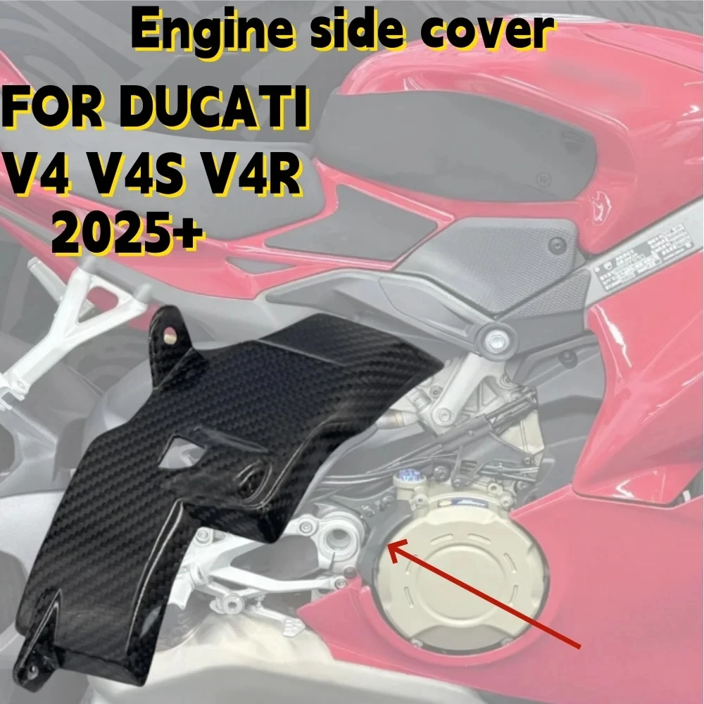 FOR Ducati Panigale V4/V4S/V4R (2025+) Models - Motorcycle Accessory: Carbon Fiber Engine Cover Protector