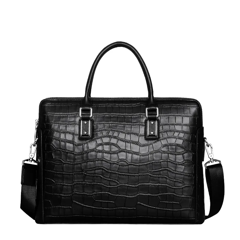 حقيبة رجالية من الجلد الطبيعي، حقيبة رجالية عالية الجودة وبسيطة، حقيبة كمبيوتر كاجوال ذات سعة كبيرة، حقيبة يد رجالية فاخرة #1