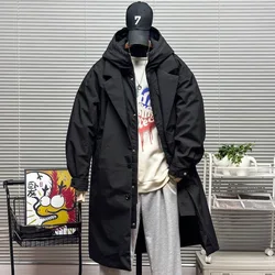 Men's Coat  Hooded Windbreaker climbing and camping spring autumn long coat field jacket