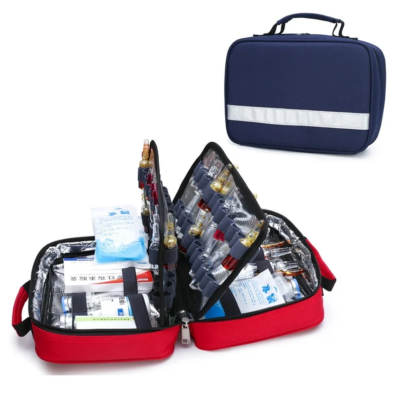 Borsa di pronto soccorso medica all'aperto per famiglie Kit di emergenza refrigerato portatile su piccola scala borsa da viaggio sportiva resistente all'usura impermeabile