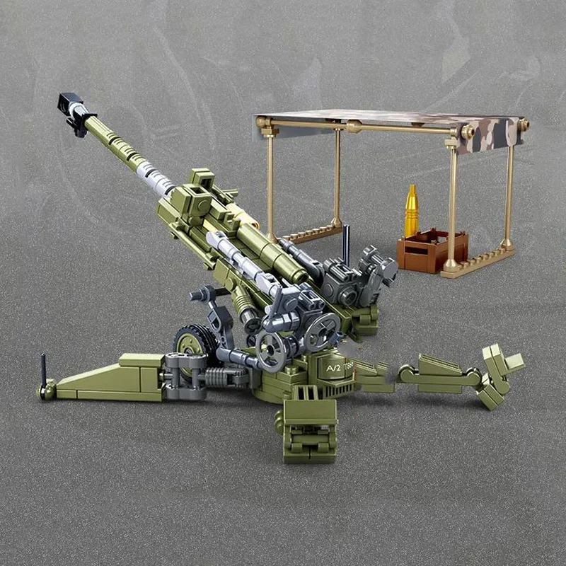 Military US M777 Towed Howitzer Block Set  Modern War Weapon Building Brick Toy For Boy