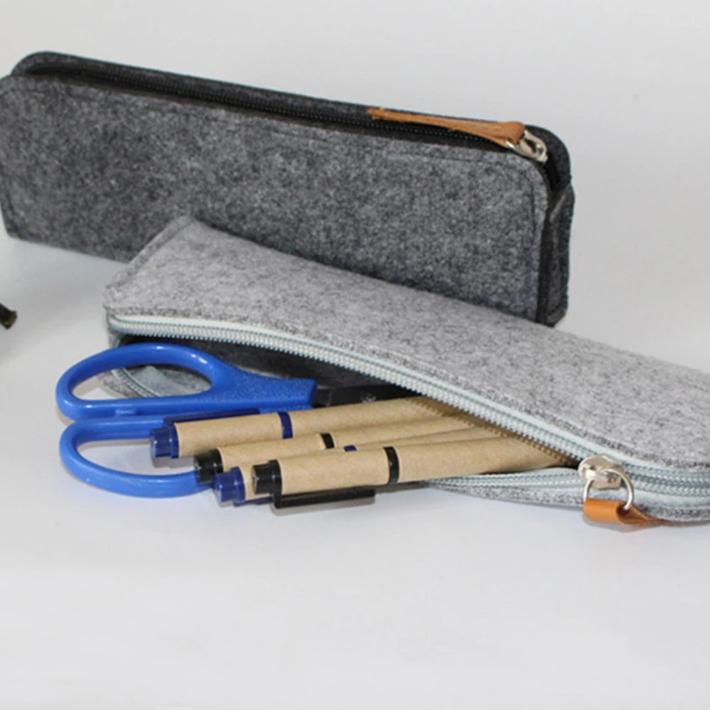 

4pcs Bags Pouch Makeup Bag Pouch Organizer Felt Pencil Case Material Large Capacity Organizer School Supplies