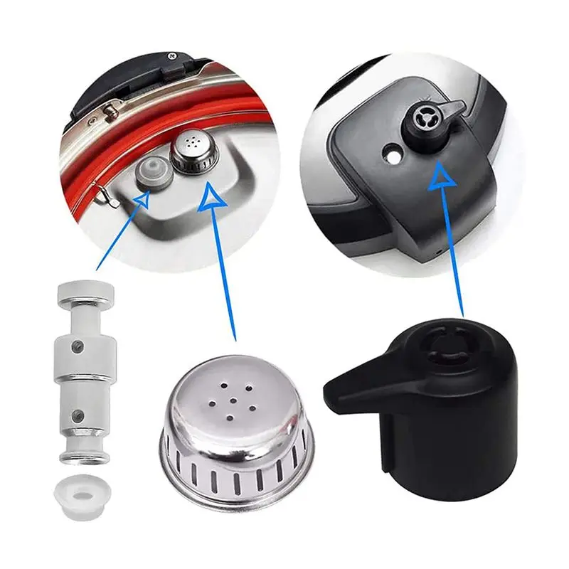 BHTS-2X Steam Release Handle Float Valve Replacement Parts With 3 Silicone Caps For Instantpot Duo 3, 5, 6 QT,Duo Plus 3,6 QT
