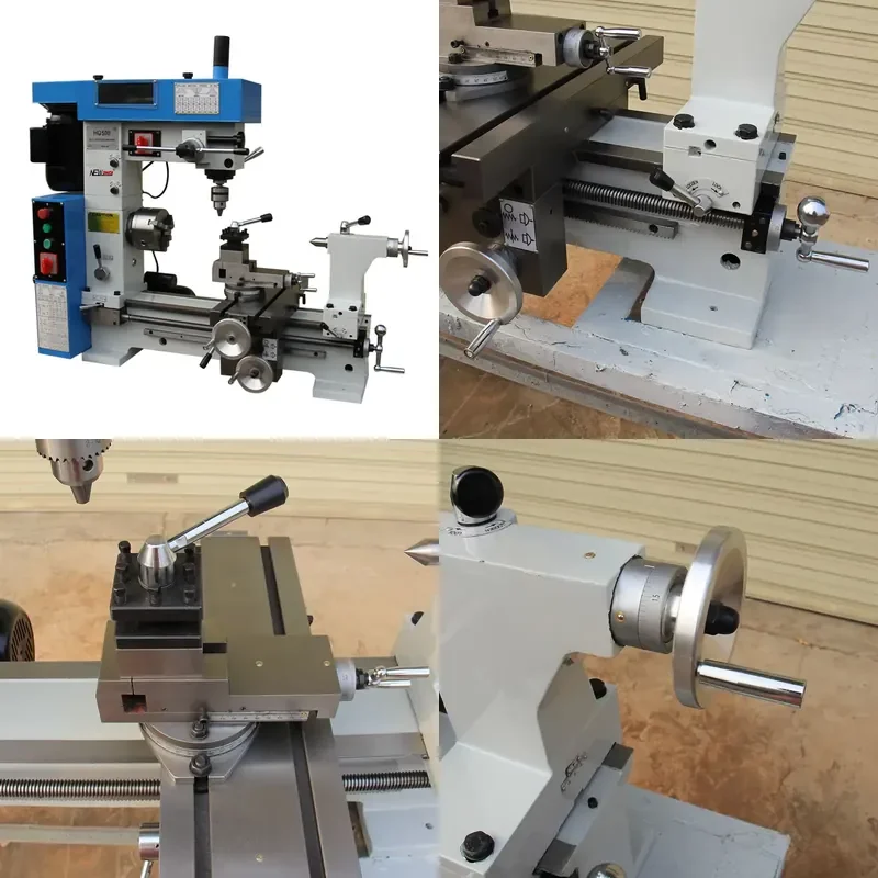 for HQ500 Combination Mini Metal Lathe High Quality Precision Benchtop Lathe for Metalworking DIY Hobbyist Home Workshop Use