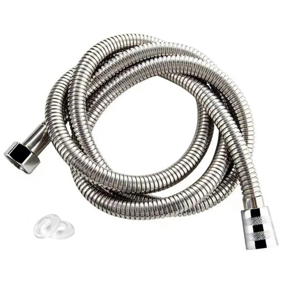 

Stainless Steel Shower Hose 1 5m Length Sprinkler Inlet Pipe Featuring a Leak Proof Brass Insert Chrome Finish