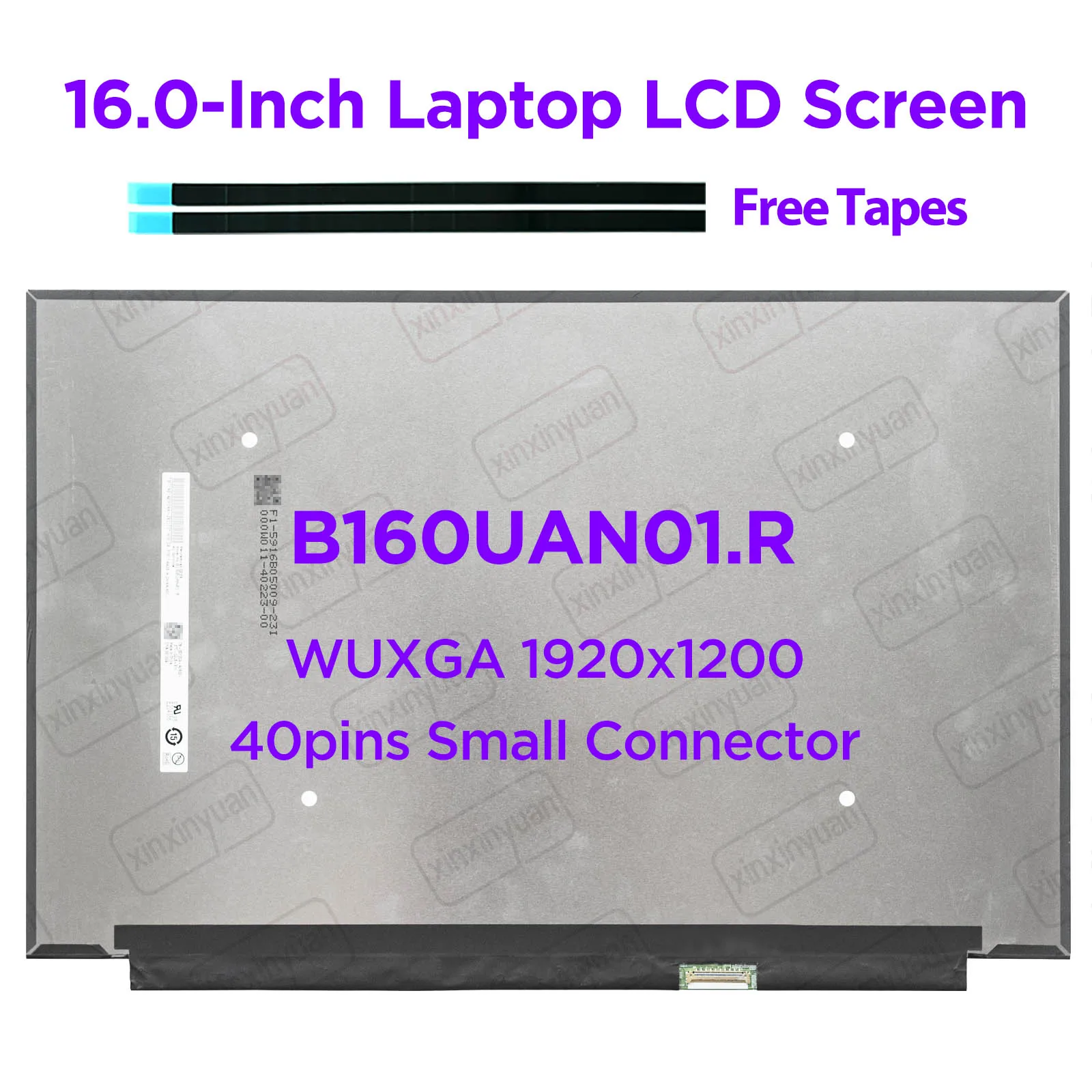16.0-inch 480Hz Laptop LCD Screen B160UAN01.R for Dell DP/N 0G12G9 WUXGA1920x1200 Display Panel 100%DCI-P3 Narrow 40-pin