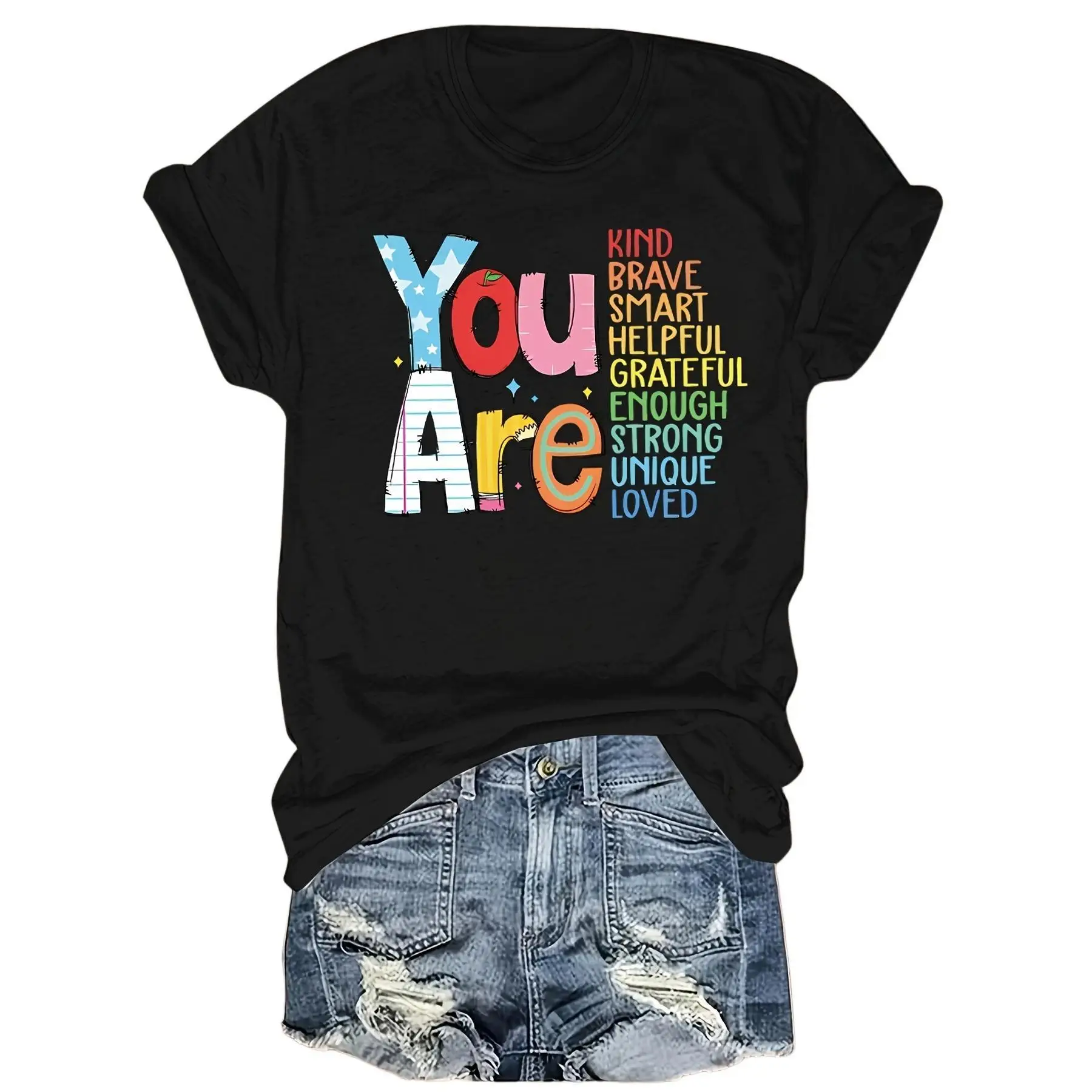 

You Are Strong & Kind T-Shirt for Women | Positive Affirmation Graphic Tee | Teacher Back To School Gift | Motivational Quote