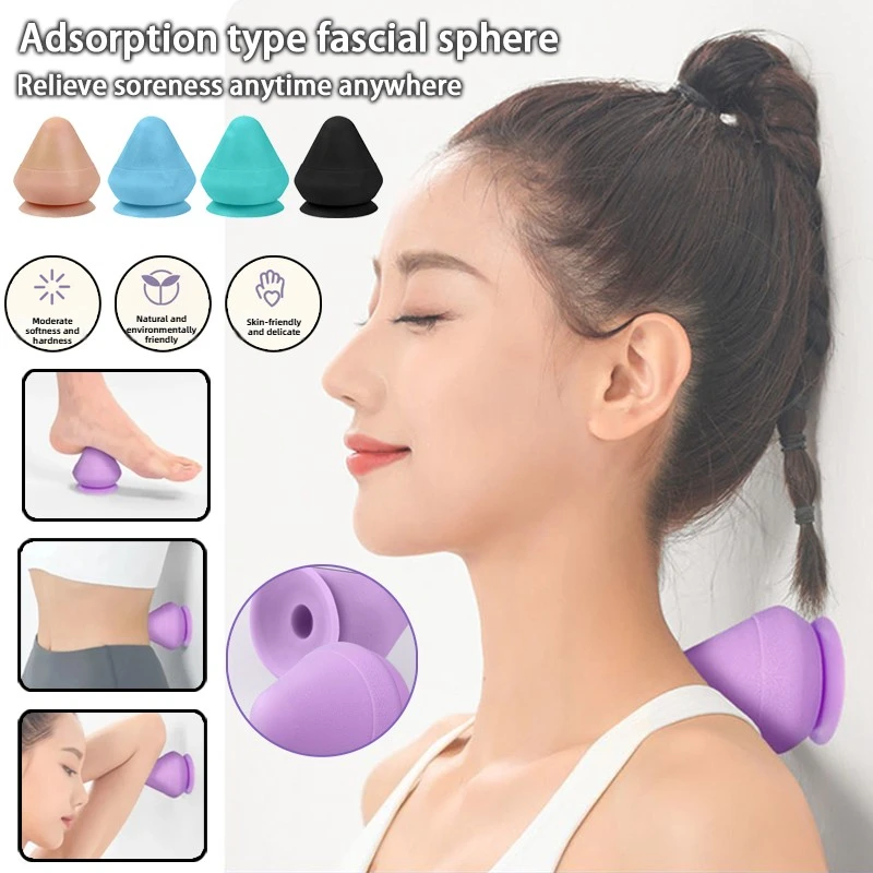 

New adsorption type fascia ball massage cone foot waist back shoulder and neck silicone massage ball fitness meridian acupoints