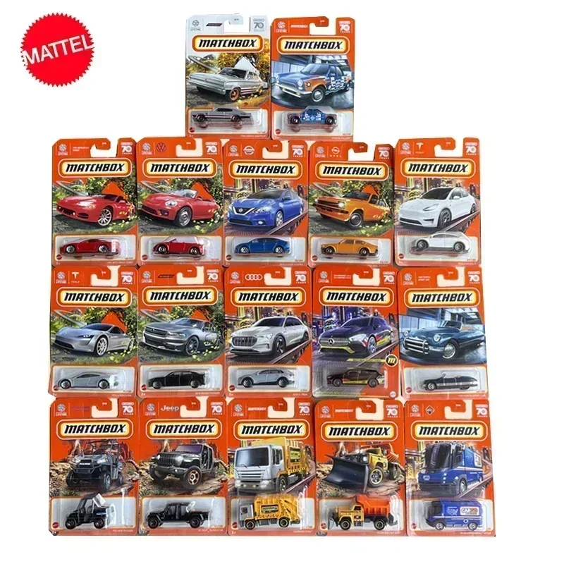 Carro original matchbox 1/64 diecast 70 anos modelo y tesla roadster audi e-tron honda e veículos brinquedos para meninos coleção presente do miúdo