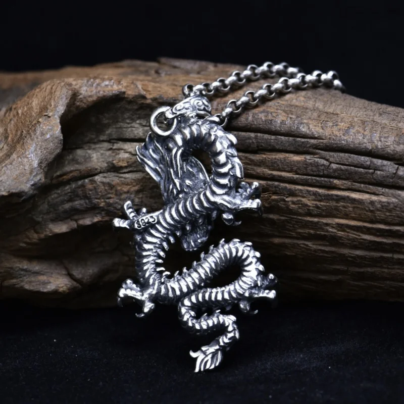 Imagem -05 - Chinese Zodiac Dragon Hollow Charms Pingentes para Homens e Mulheres 100 S925 Jóias de Prata Nova Moda Bocai3d