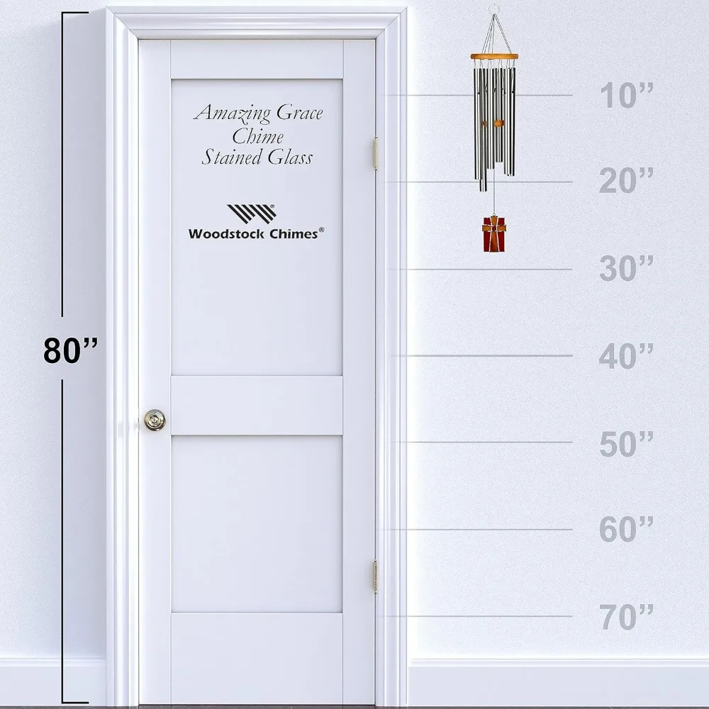 أجراس الرياح الخارجية للحديقة والفناء، ديكور التعاطف التذكاري، 28 قطعة أجراس أنيقة للشرفة الأمامية والفناء #3