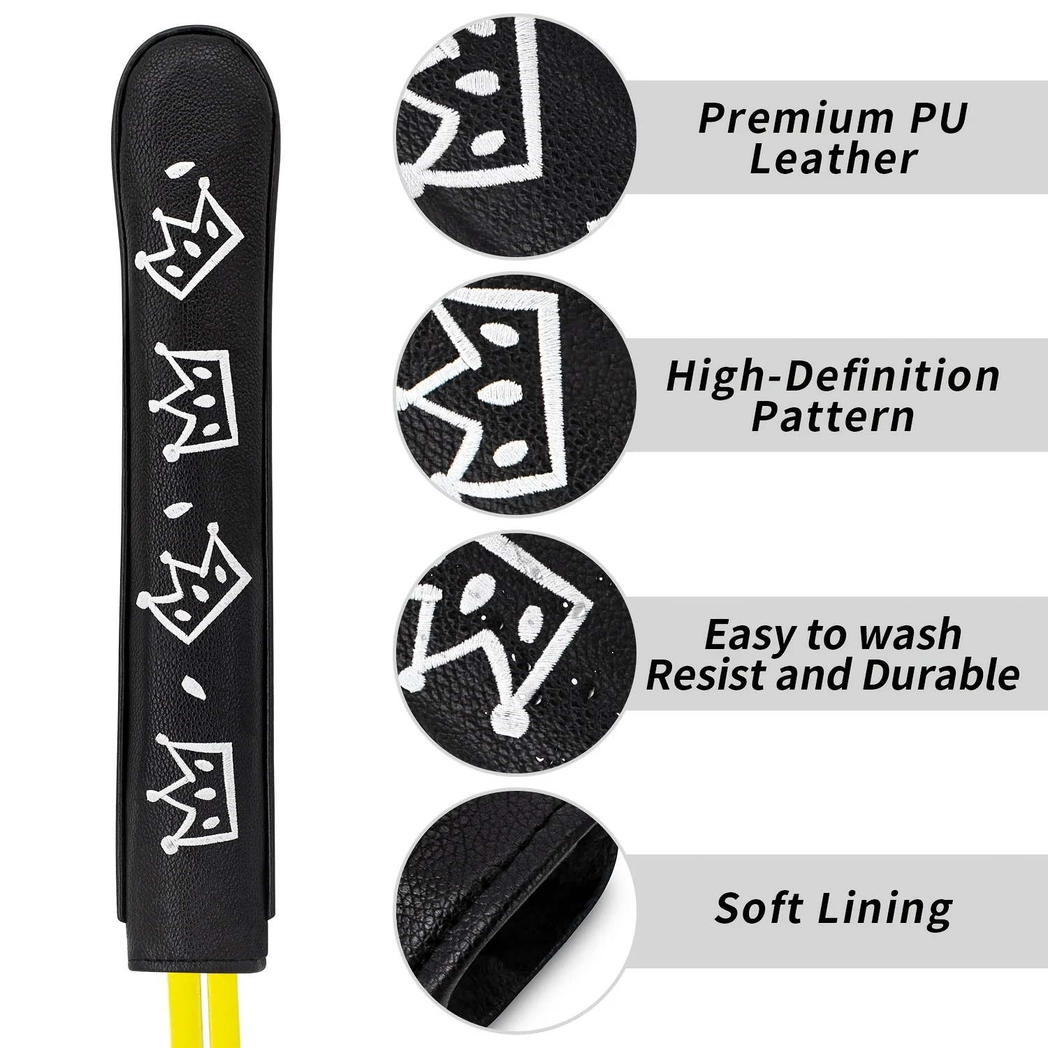 1pc Cheese Crown Style Directional Golf Club Head Cover, Trendy Golf Direction Stick - A Durable Protective image 4