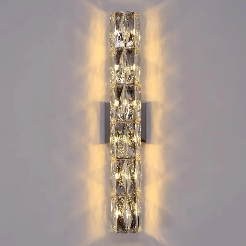 Lumen Advanced Luxury Trend Crystal Gold Wall Lamp Living Room Hotel Lobby Shining Starry Lustre Dimming Lighting