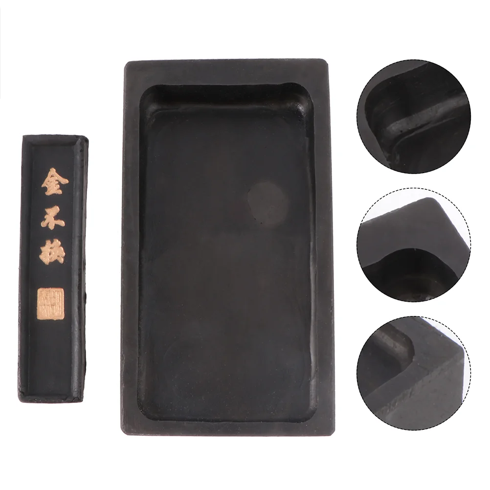 Inkstone Stick for Drawing Grinding Preserve Inkslab Four Treasures of The Study Kit Rectangle Calligraphy Chinese Student