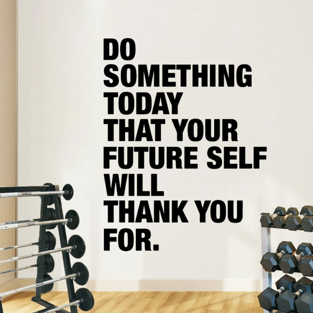 Gym Motivation Sentences Wall Sticker Creative Vinyl Gym Room Sport Wall Decal Art Murals Wallpaper Decor