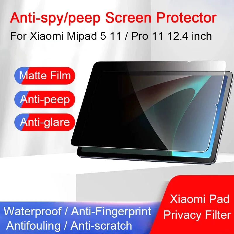 

For Xiaomi Mi Pad Pro 5/6 11 Redmi Pad 10.6 Privacy Filter Screen Protector Mipad 5 Pro 12.4 Anti-glare/Anti-Peep/Anti-spy Film